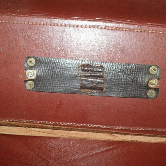 Vintage 30s 40's AOPA Army Pilot Cowhide Flight Cowhide Hardside Suitcase Rare - Picture 10 of 13